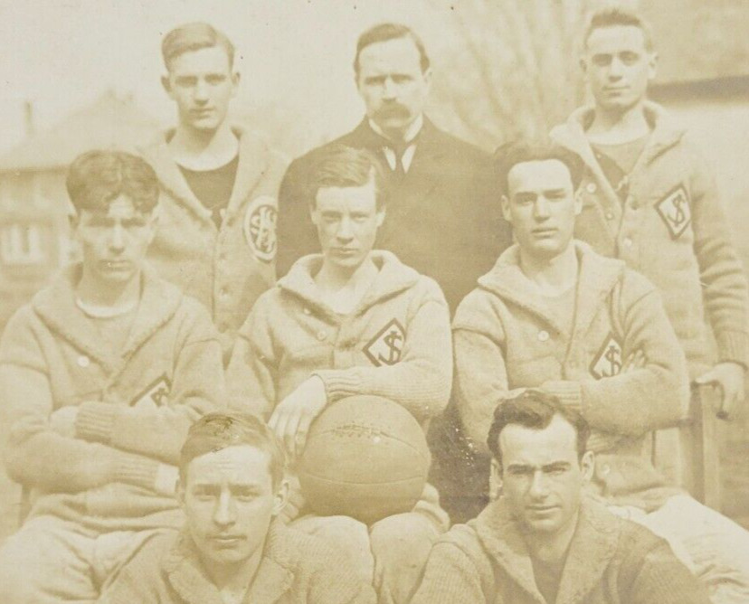 1910 Sandoval Illinois RPPC Postcard Basketball Team IL Athletics Sports Photo