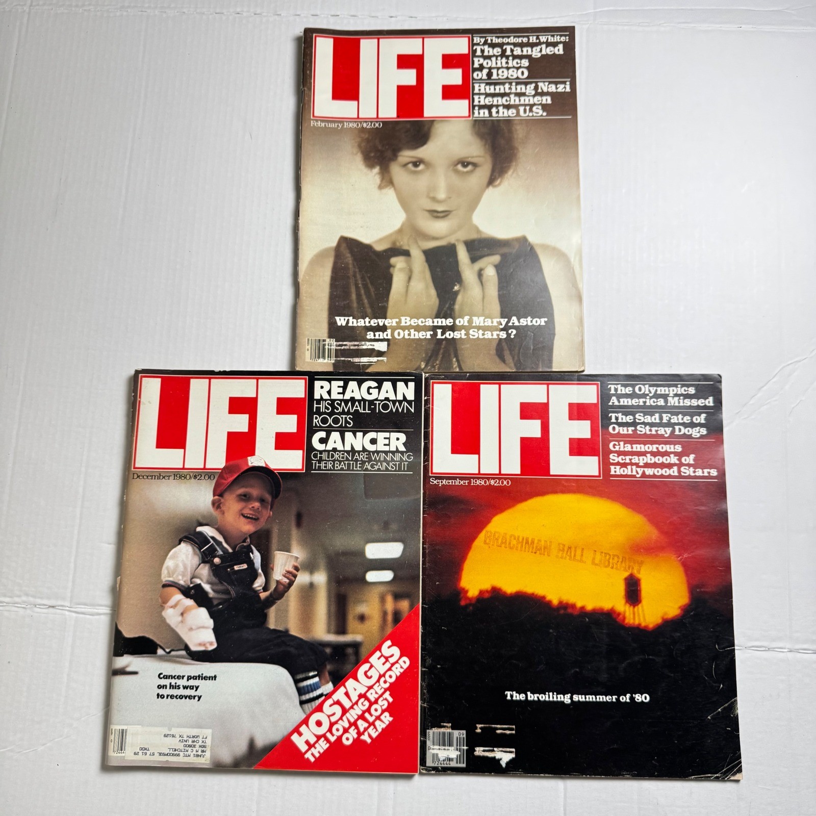 Vintage LIFE Magazine 1980 Lot of 3 Feb Sept Dec Mary Astor Reagan 80s