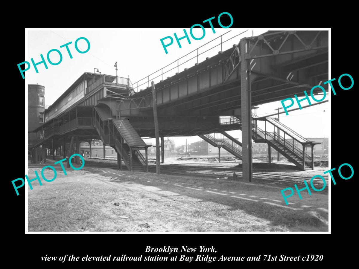 OLD 8x6 HISTORIC PHOTO BROOKLYN NEW YORK THE BAY RIDGE RAILROAD STATION c1920