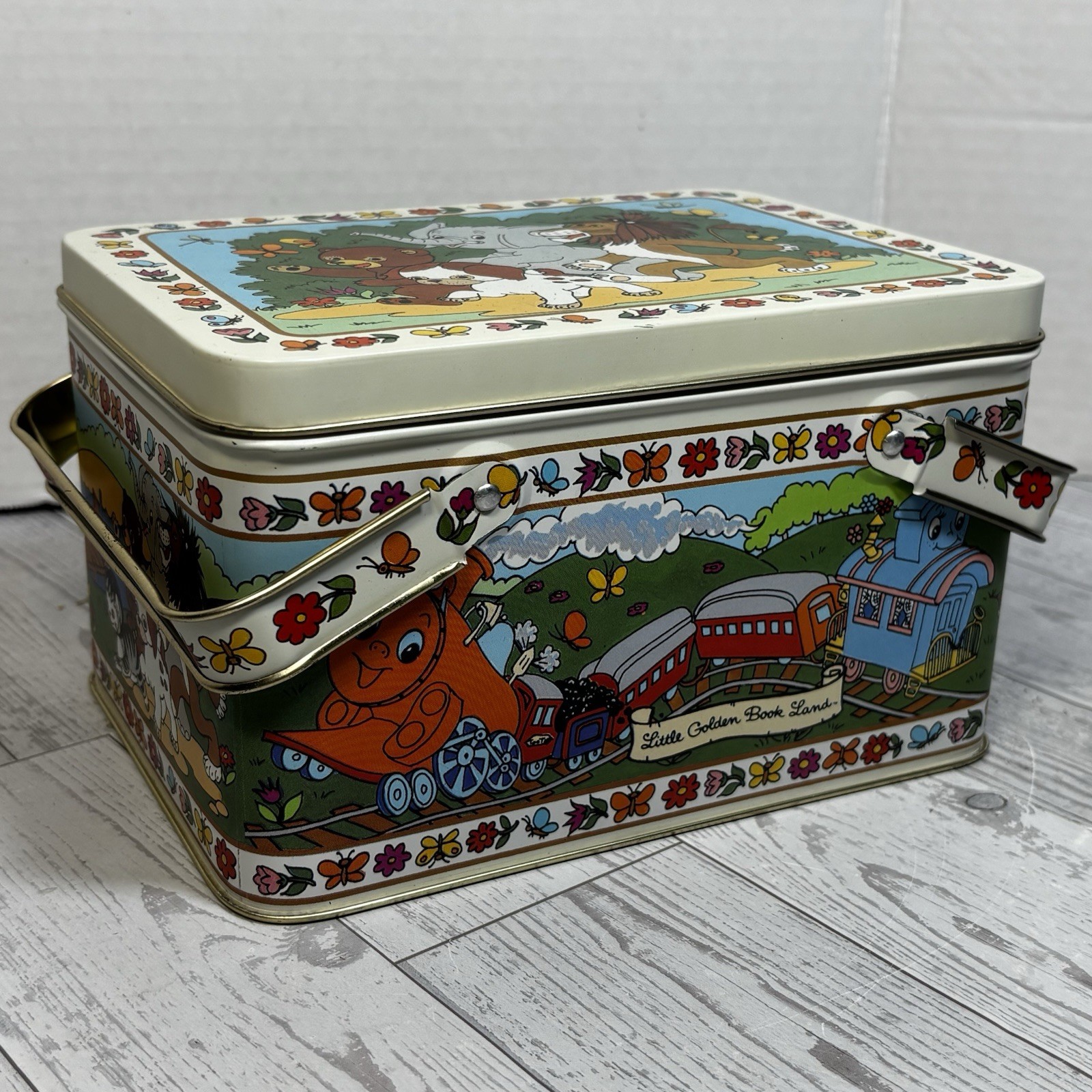 1989 Enesco Little Golden Book Land Vintage Metal Jewelry Tin Rare Unique