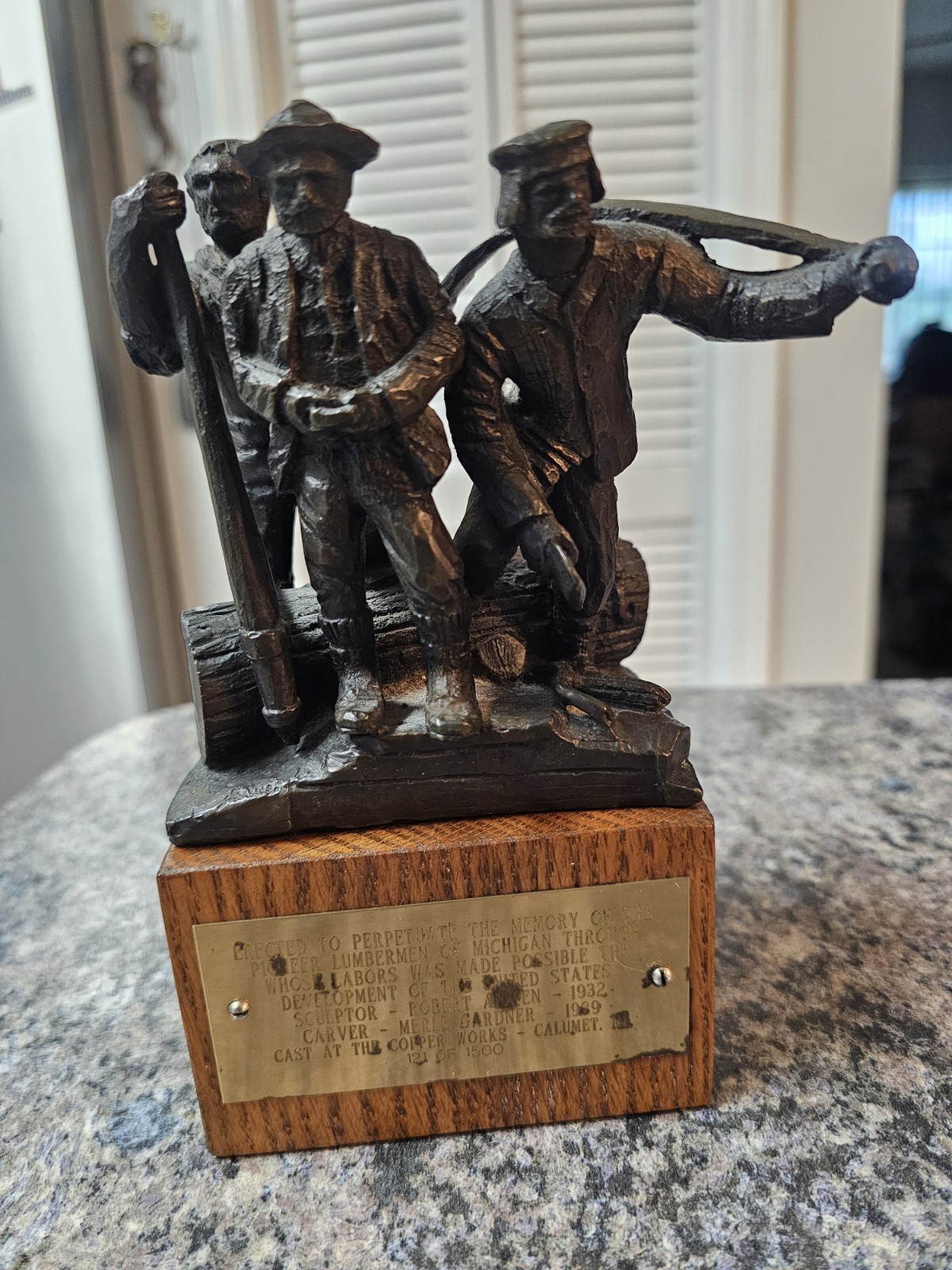 RARE Lumberman\'s Monument Bronze Replica #121/1500 Calumet MI R. Aitken Gardner