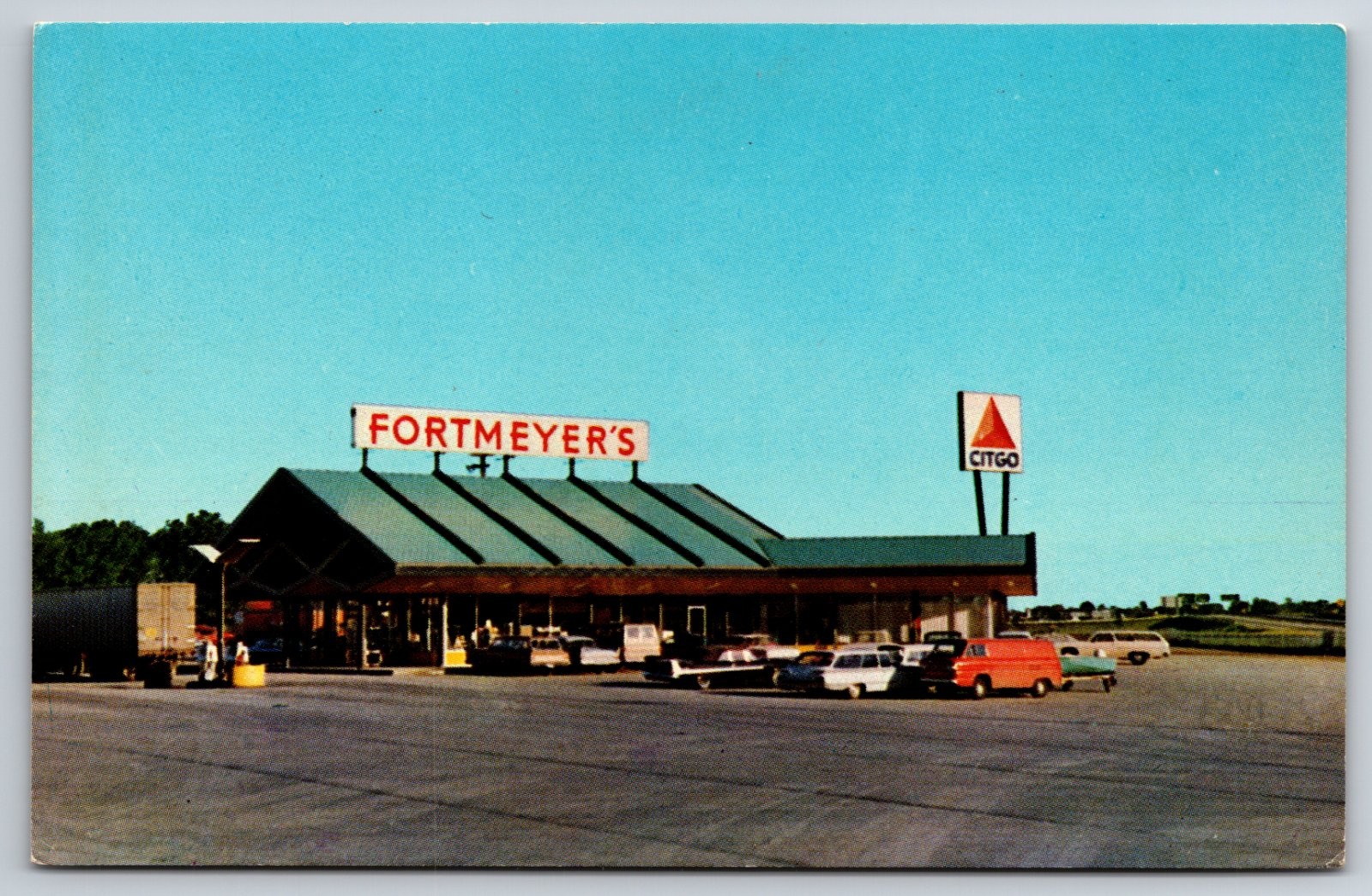 Fortmeyer's Truck Stop Citgo Gas Station Fort Wayne Indiana Postcard
