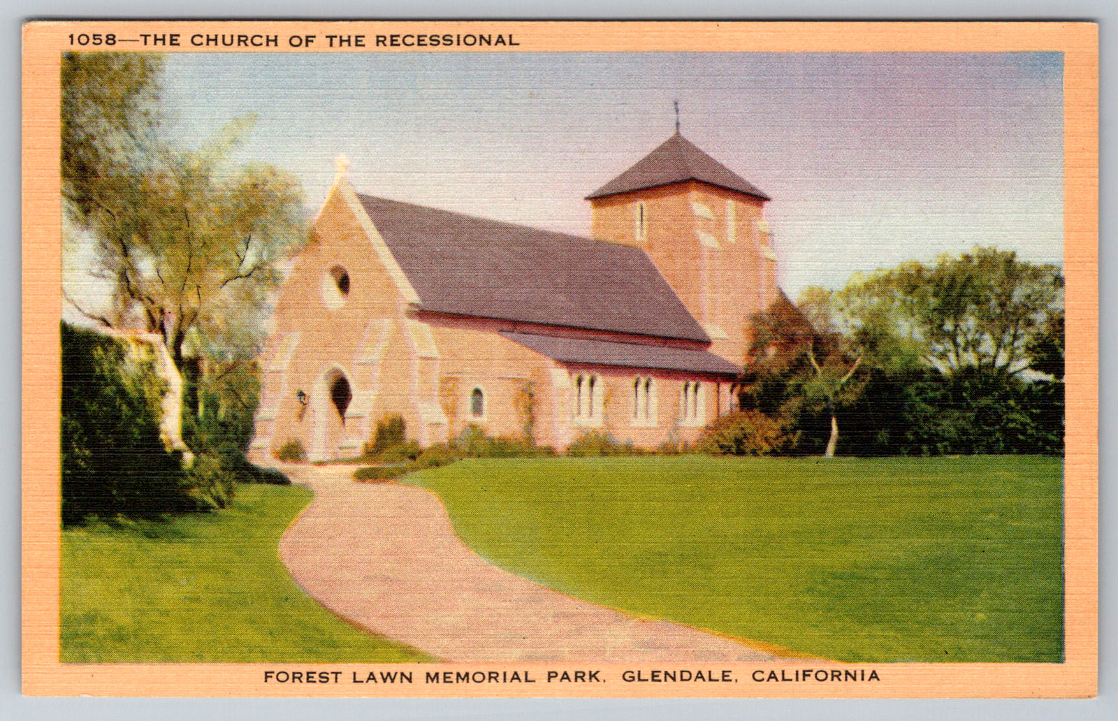 c1940s Church of the Recessional Glendale California Postcard