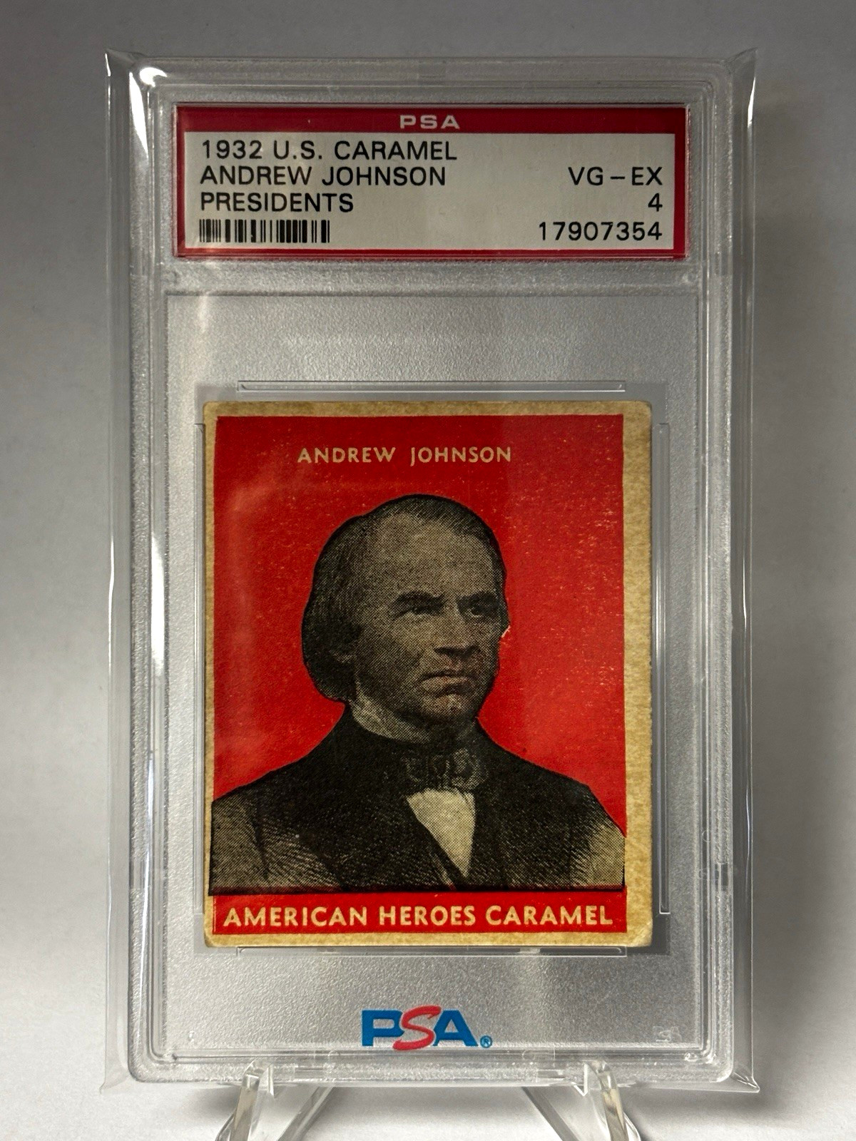 1932 U.S. Caramel Presidents Andrew Johnson #4 PSA 4 American Caramel 1932 U.S. Caramel Presidents Andrew Johnson #4 PSA 4 American Caramel