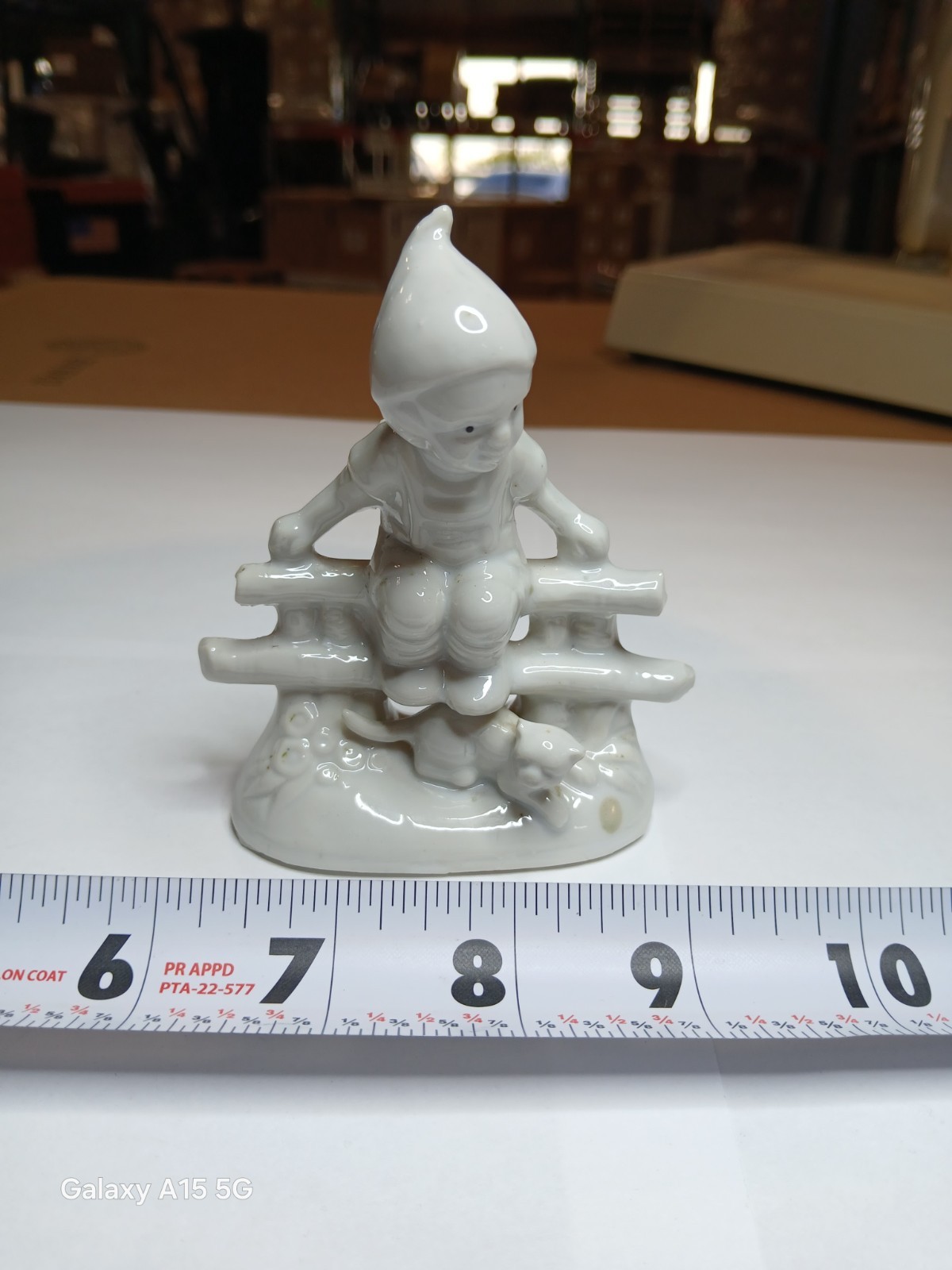 Vintage 1945-52 Pixie Elf Sitting On A Fence White Porcelain Figurine Japan Vintage 1945-52 Pixie Elf Sitting On A Fence White Porcelain Figurine Japan
