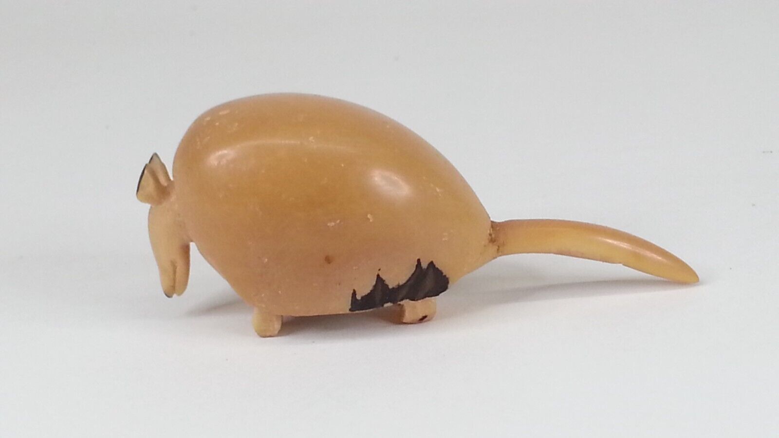 Vintage Folk Art Hand Carved Armadillo Miniature Out of a Nut