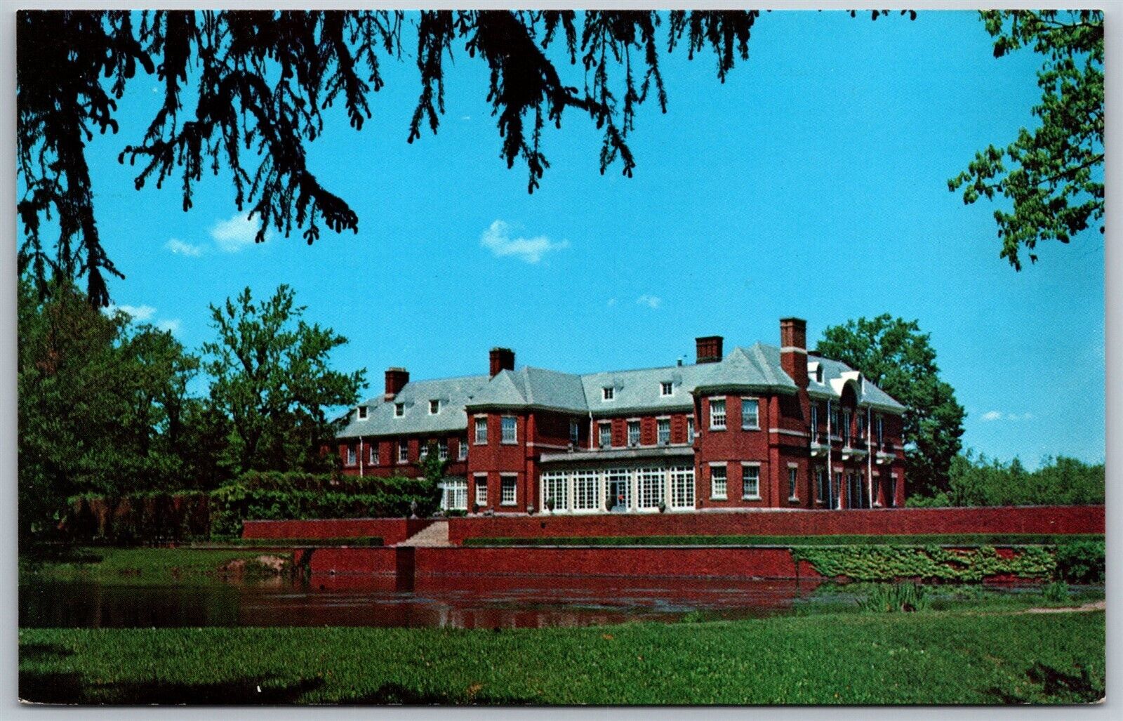 Vtg Monticello IL Robert Allerton Park House University of Illinois Postcard