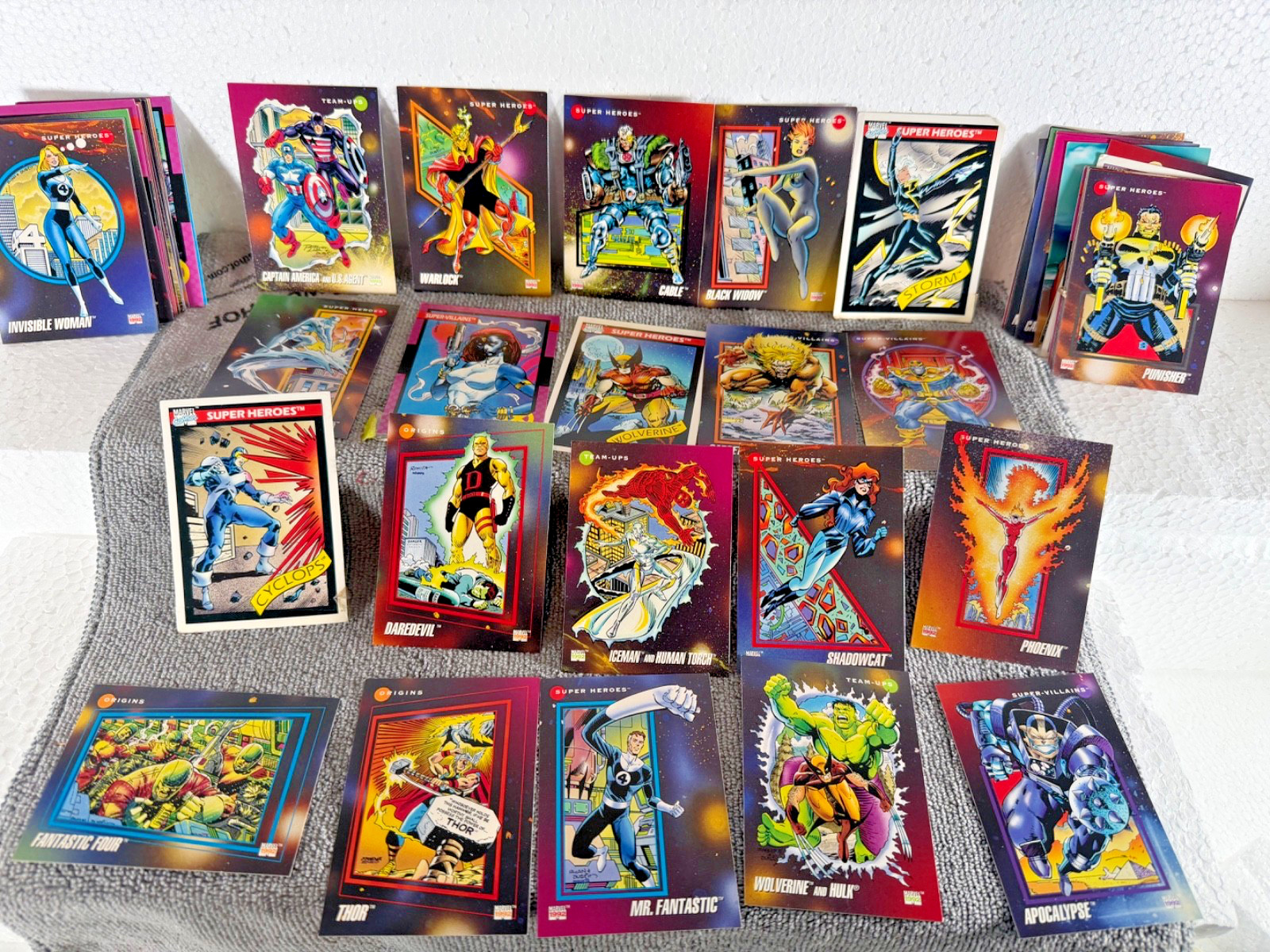 Very Rare Vintage Original Set Of 56 marvel Universe Impel Trading Cards Wow