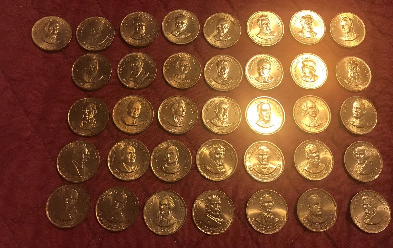 Rare Set Of Presidential Coins Includes 36 Coins Total 