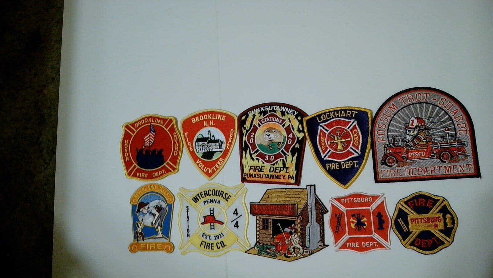 FIREFIGHTING PATCHES - LOT OF 10 - ALL NEW - ALL VINTAGE