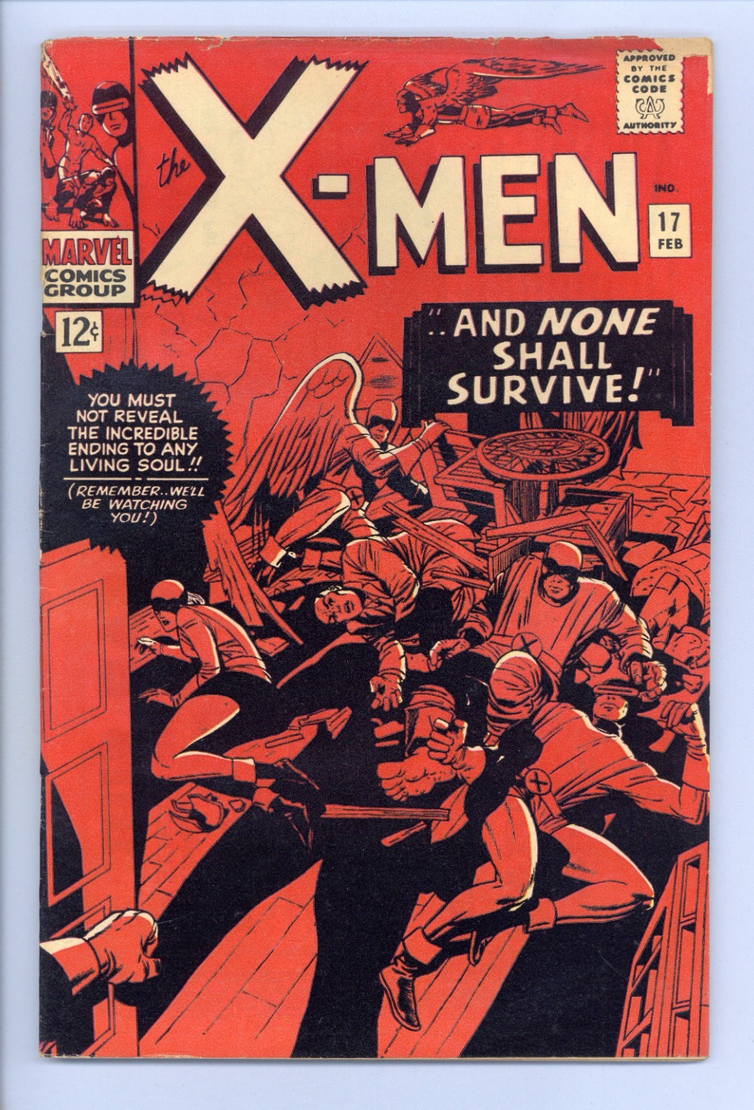 X-MEN 17 (VG) KIRBY CLASSIC BLACK + RED COVER Magneto 1966 Marvel Comics n805