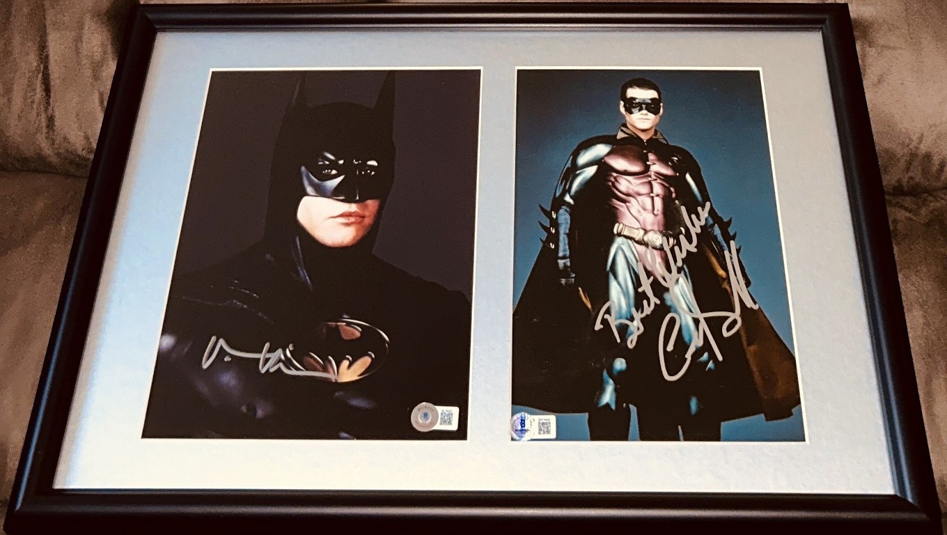 Val Kilmer Chris O'Donnell signed Batman 8x10 movie photos set custom framed BAS Val Kilmer Chris O'Donnell signed Batman 8x10 movie photos set custom framed BAS
