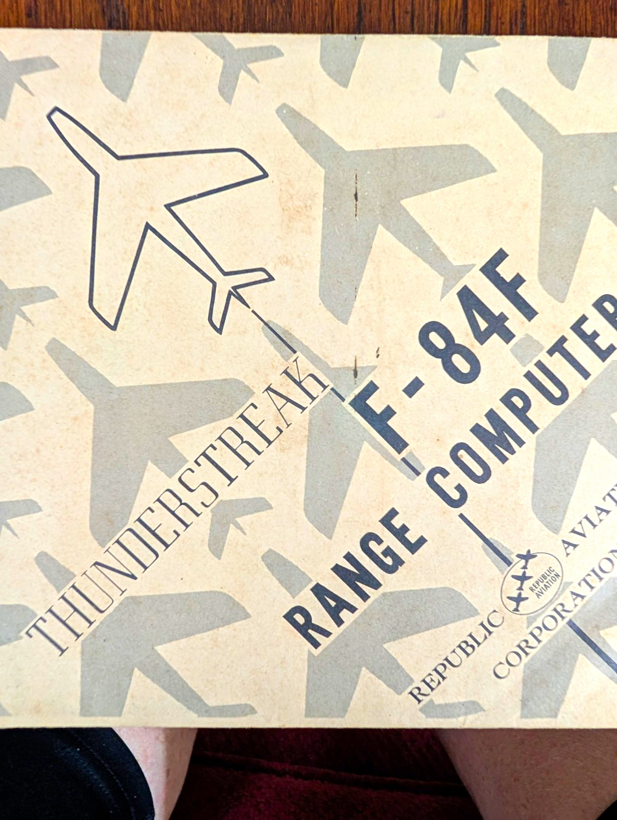 Vintage Republic F-84F Thunder streak Range Computer Box Vintage Republic F-84F Thunder streak Range Computer Box