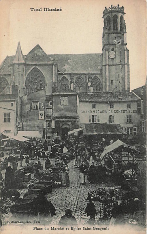 Postcard France: Place du Marche & Eglise Saint-Gengoult, Toul DB Postcard France: Place du Marche & Eglise Saint-Gengoult, Toul DB