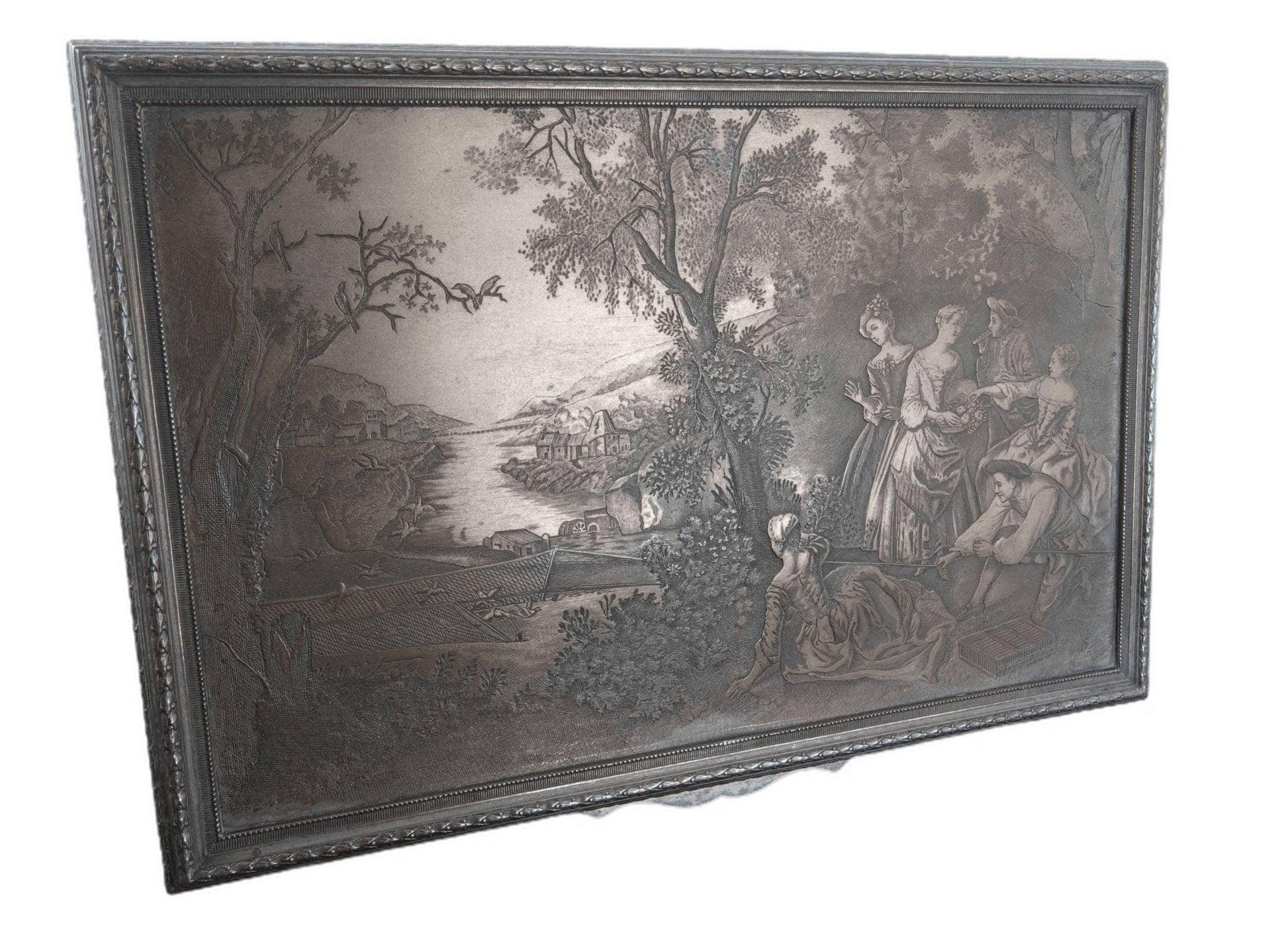 c1890 French sterling silverplate Jewelry Box