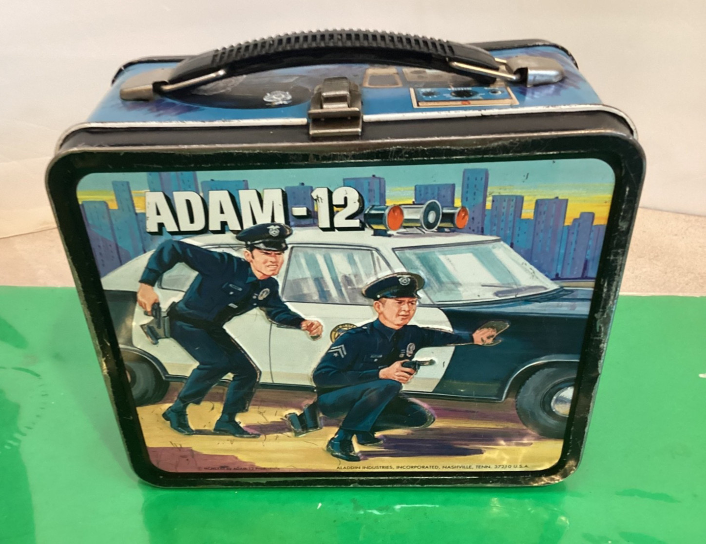 1972 Aladdin ADAM-12 vintage Metal LUNCH BOX - No Thermos