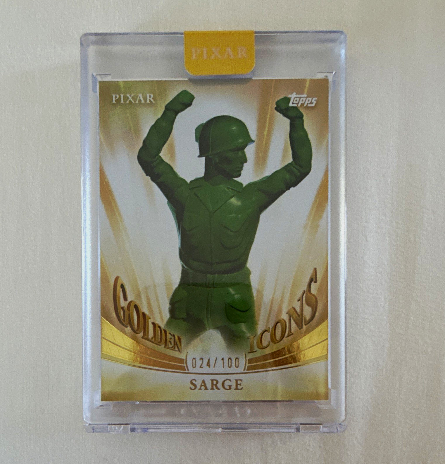 Topps 2025 Pixar Golden Icons Sarge GI-9 Serial #024/100 Toy Story