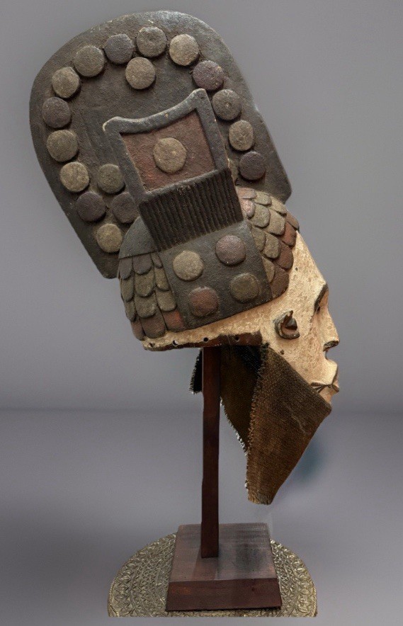 Primitive African Igbo Maiden Spirit Mask -Nigeria -H23 inch -11 Inch Wide -20 C