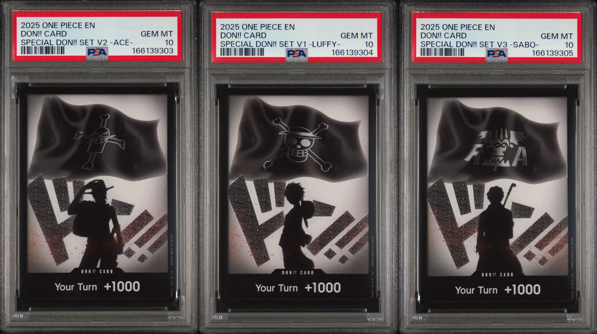 2025 ONE PIECE PROMOS SPECIAL DON SET VOL.1, 2 and 3- DON CARDS Seq. PSA 10