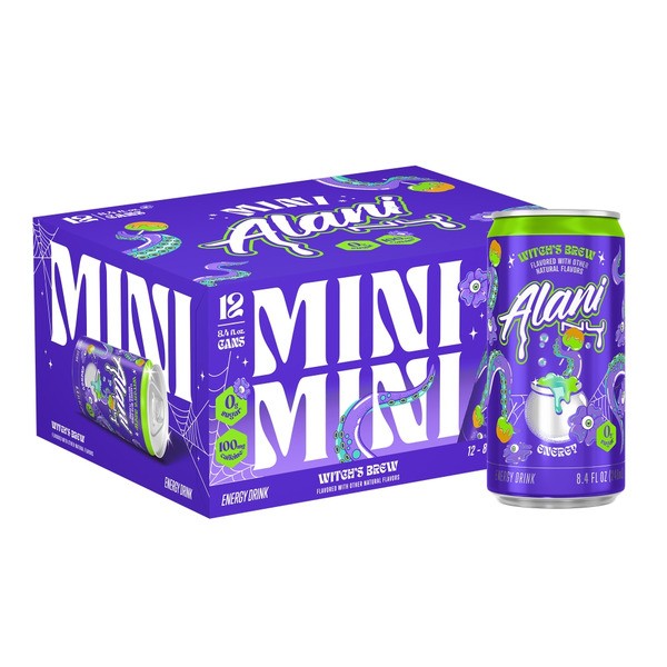 Alani Nu Energy Drink Mini Witches Brew 12 Pack | 8.4 fl oz Cans Zero Sugar