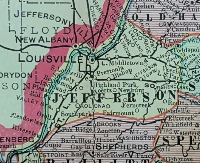 Vintage 1907 KENTUCKY Map 22\