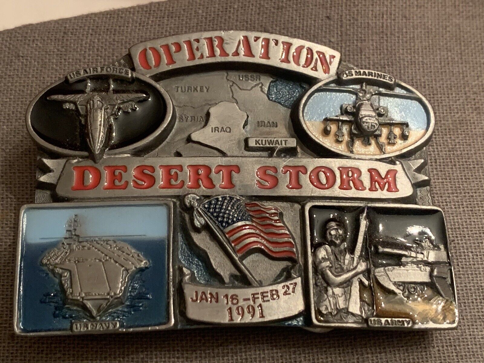 Vintage Belt Buckle - Operation Desert Storm (Jan 16, 1991) Limited Edition