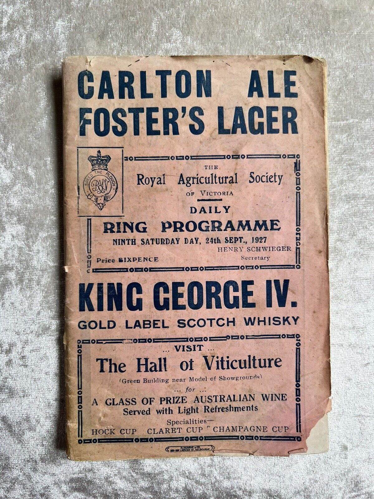 1927 RARE Royal Agricultural Society of Victoria Grand Annual Exhibition Program
