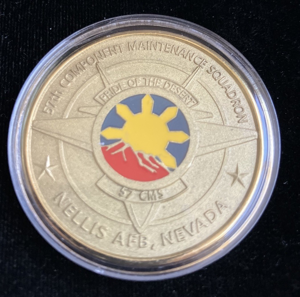 57th Aircraft Component Maintenance Squadron Nellis AFB Air Force Challenge Coin