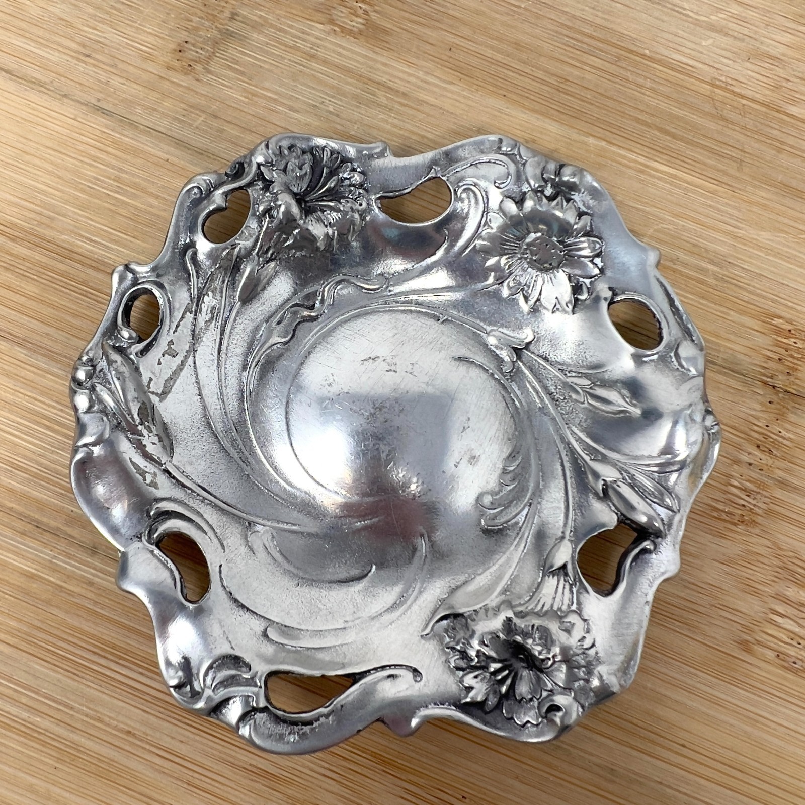 1981 Elias Fine Pewter USA SN 925 Silver F33 Dish Art Nouveau 4.4 oz