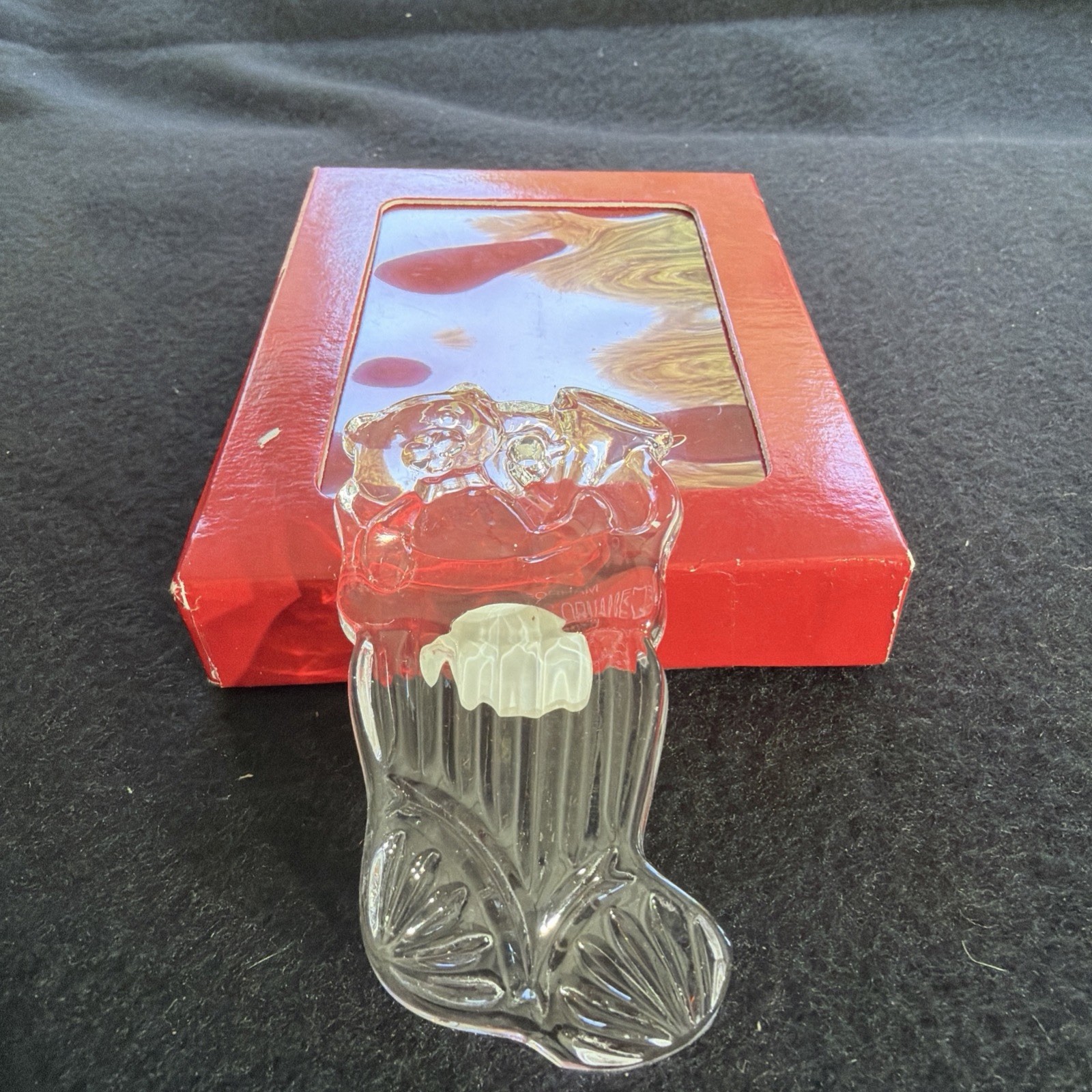 Vintage 1990 GORHAM Crystal Stocking Christmas Ornament MADE IN GERMANY Vintage 1990 GORHAM Crystal Stocking Christmas Ornament MADE IN GERMANY