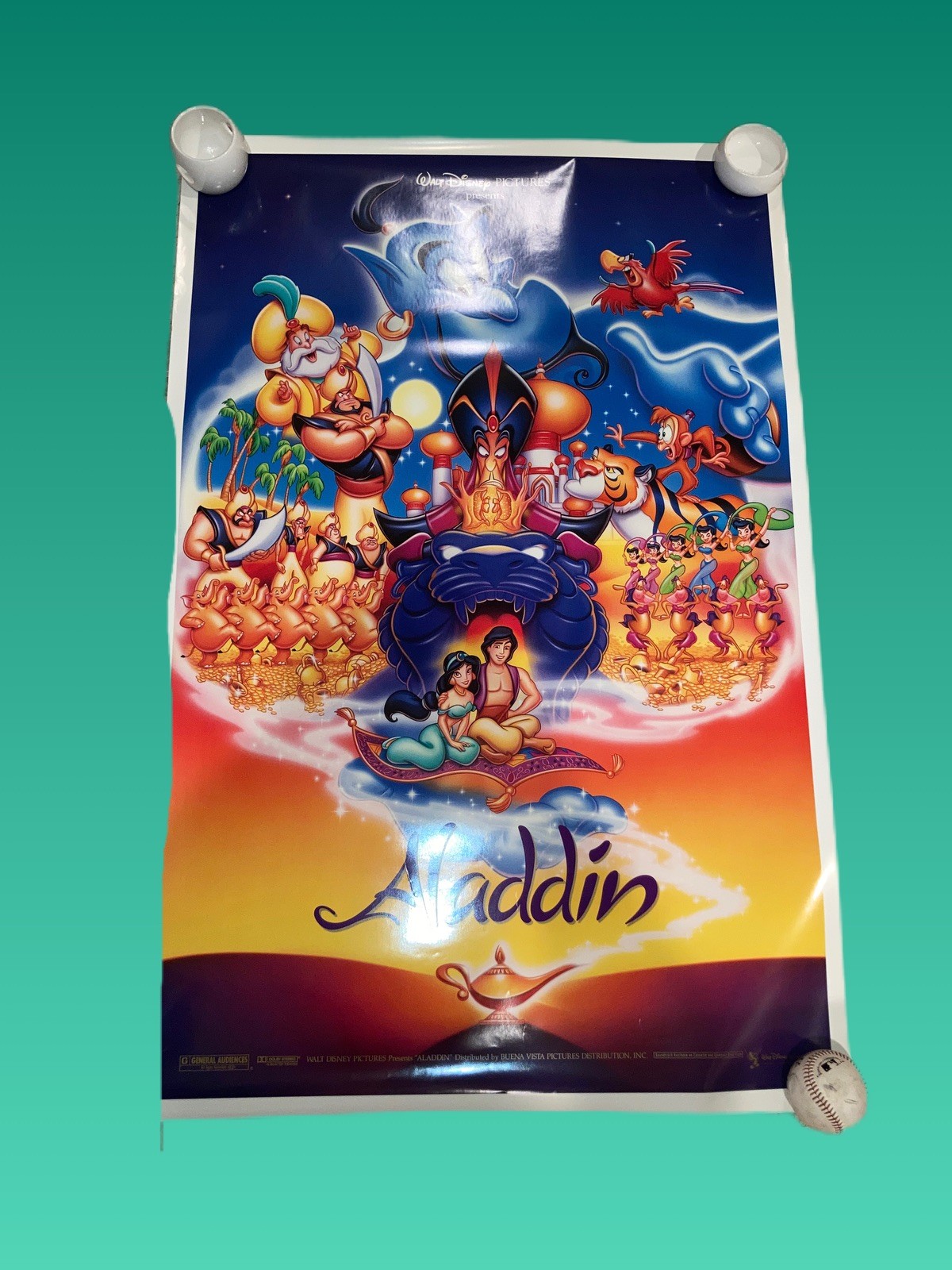 POSTER THEATER SIZE Aladdin (1992) Robin Williams Genuine Double Sided Numbered