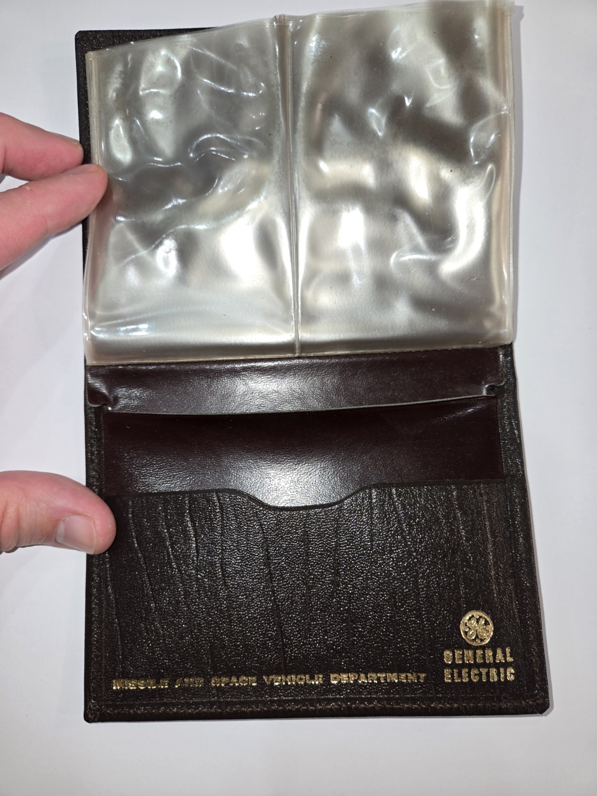 NWOT Vintage GE Missile & Space Vehicle Dept Watermark Calf Wallet Cold War