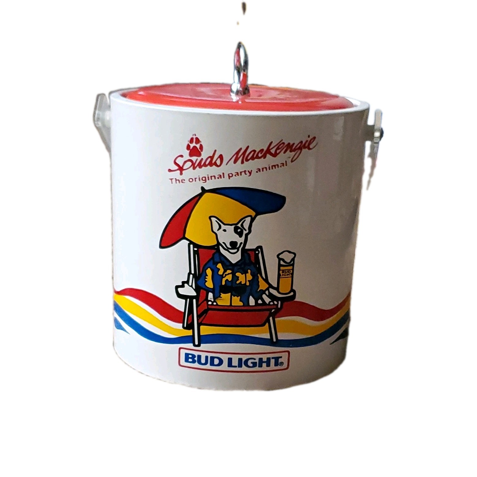 Rare Vintage 1987 Spuds MacKenzie Bud Light Ice Bucket w/ Lid 7 in Novelty