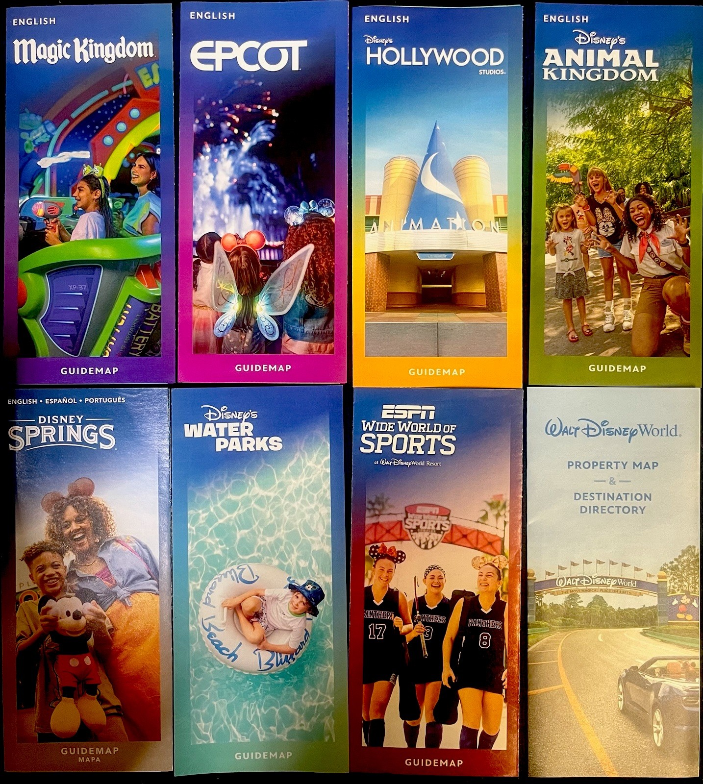 NEW 2026 Walt Disney World Theme Park  Maps -8 Guide Maps-Newest Available WDW