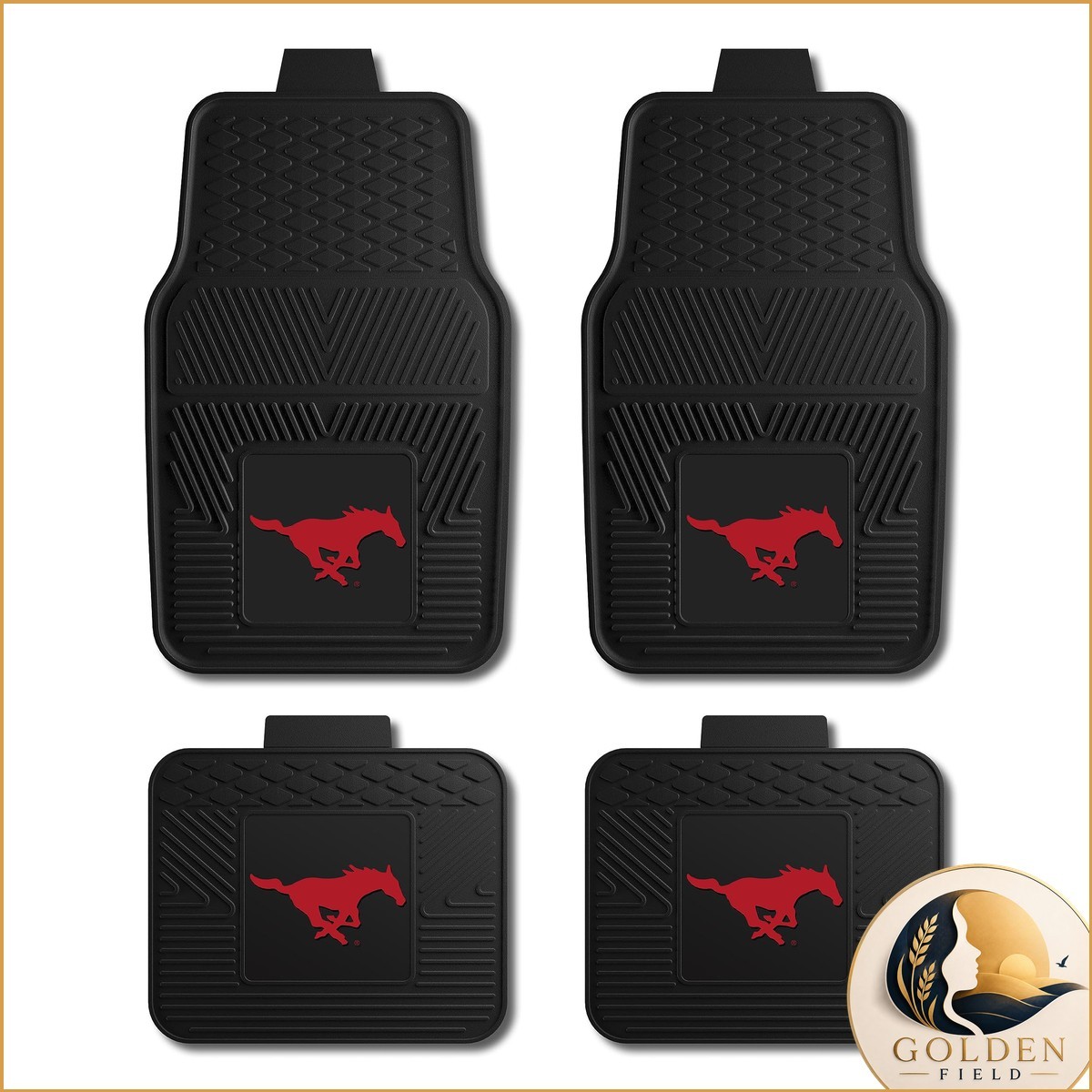 Fanmats Southern Methodist University Mustangs Red Set of 4 Mats Universal
