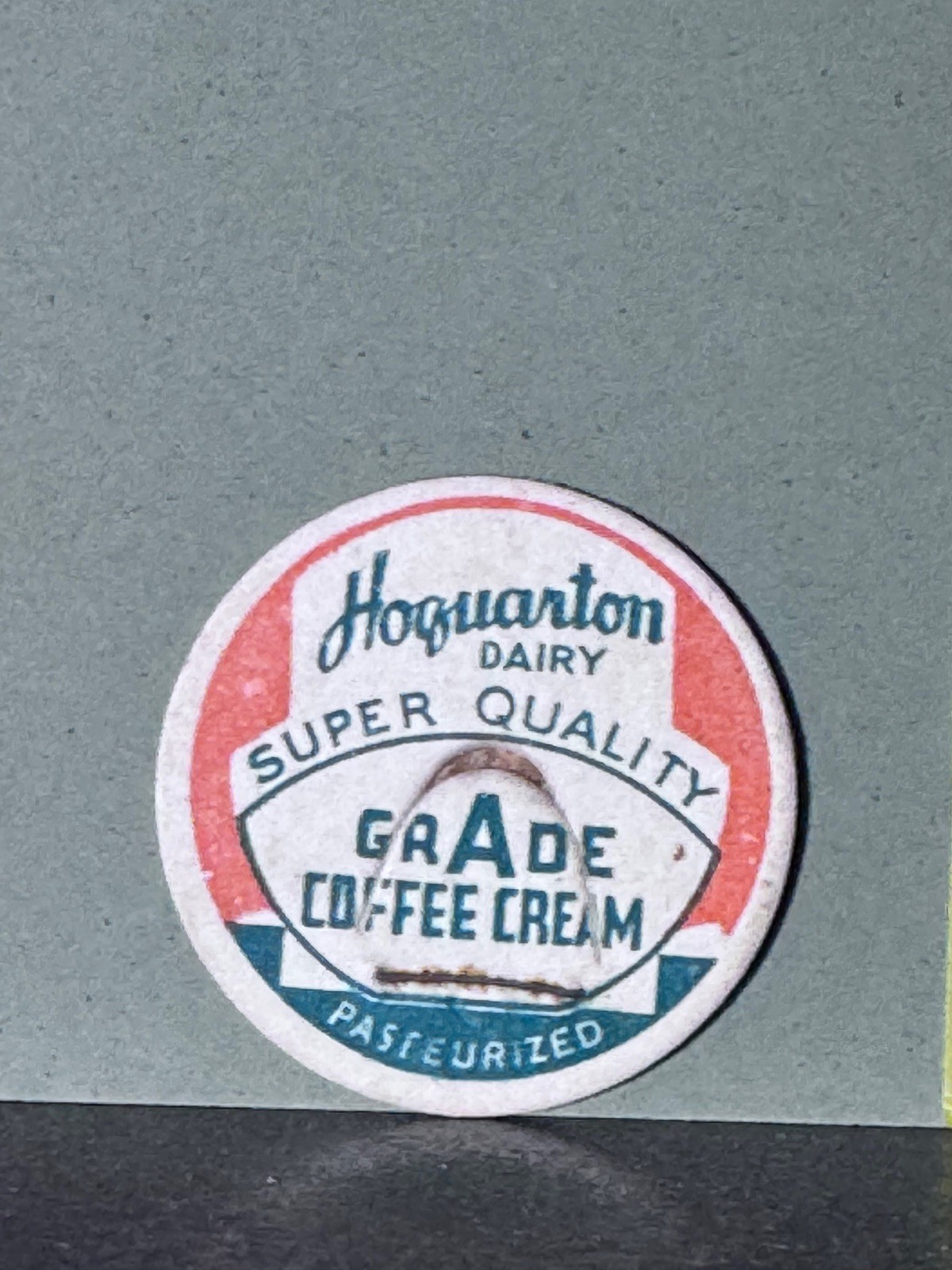 Rare Vintage Standard Milk Bottle Cap Hoquarton Dairy Cream Tillamook, Oregon