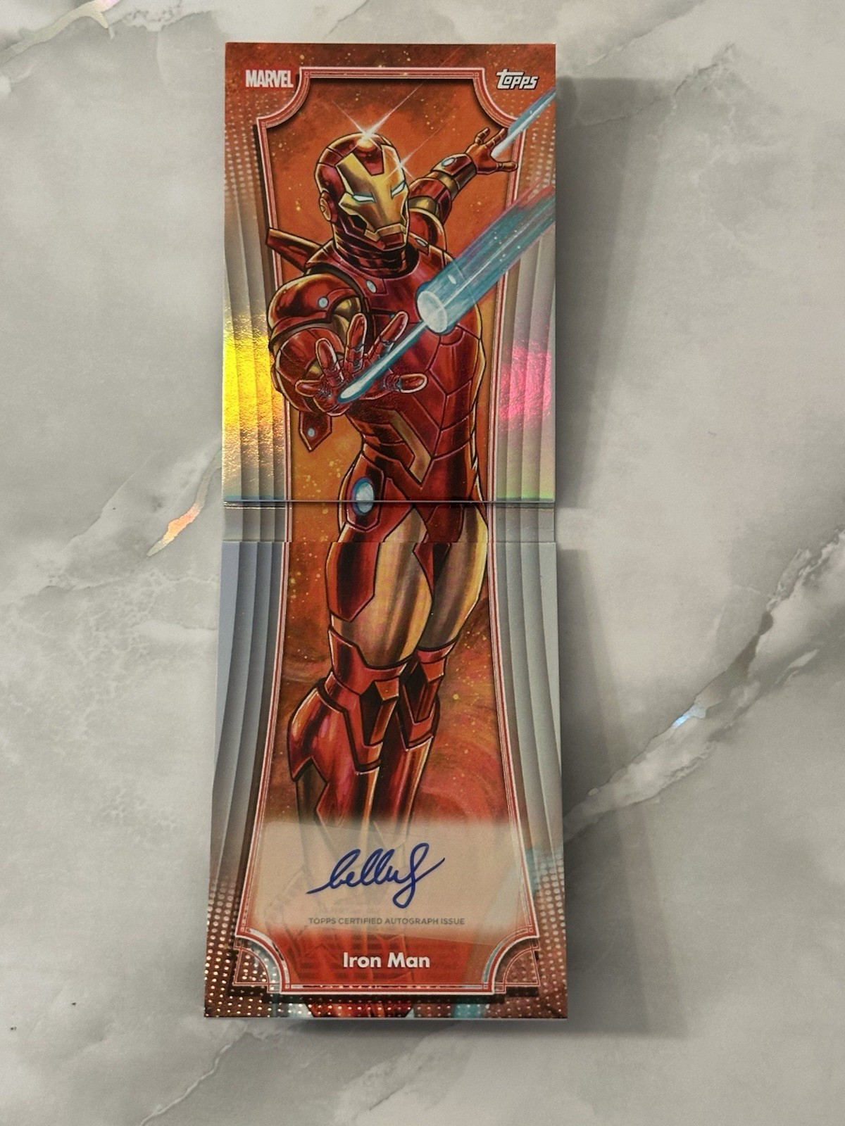 Topps 2026 Marvel Neon Giant-Sized Booklet Autograph Iron Man GS-6