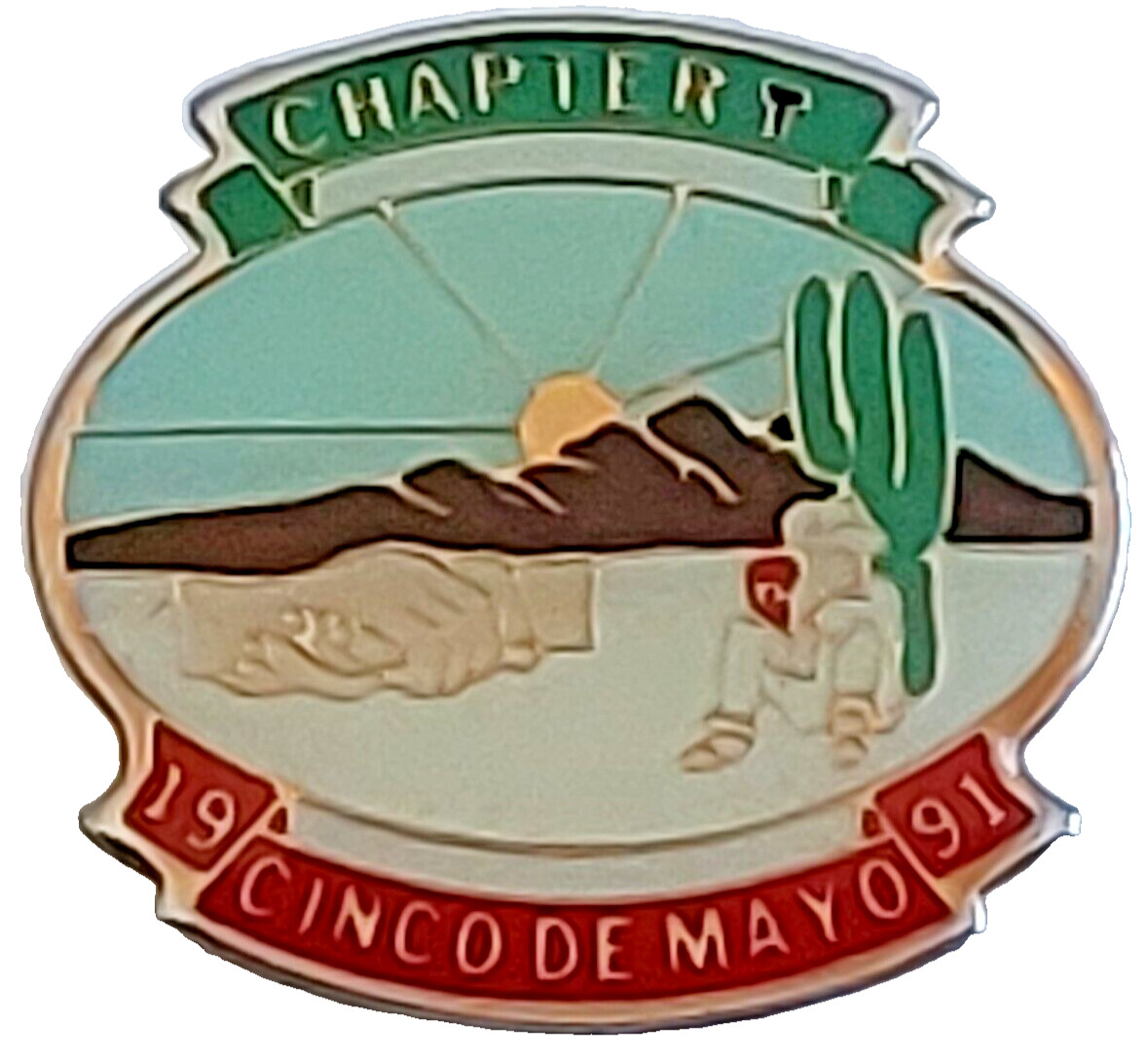 MOTORCYCLE 1991 CHAPTER T MARYSVILLE CA CINCO-DE -MAYO Lapel Pin (03)(082823)
