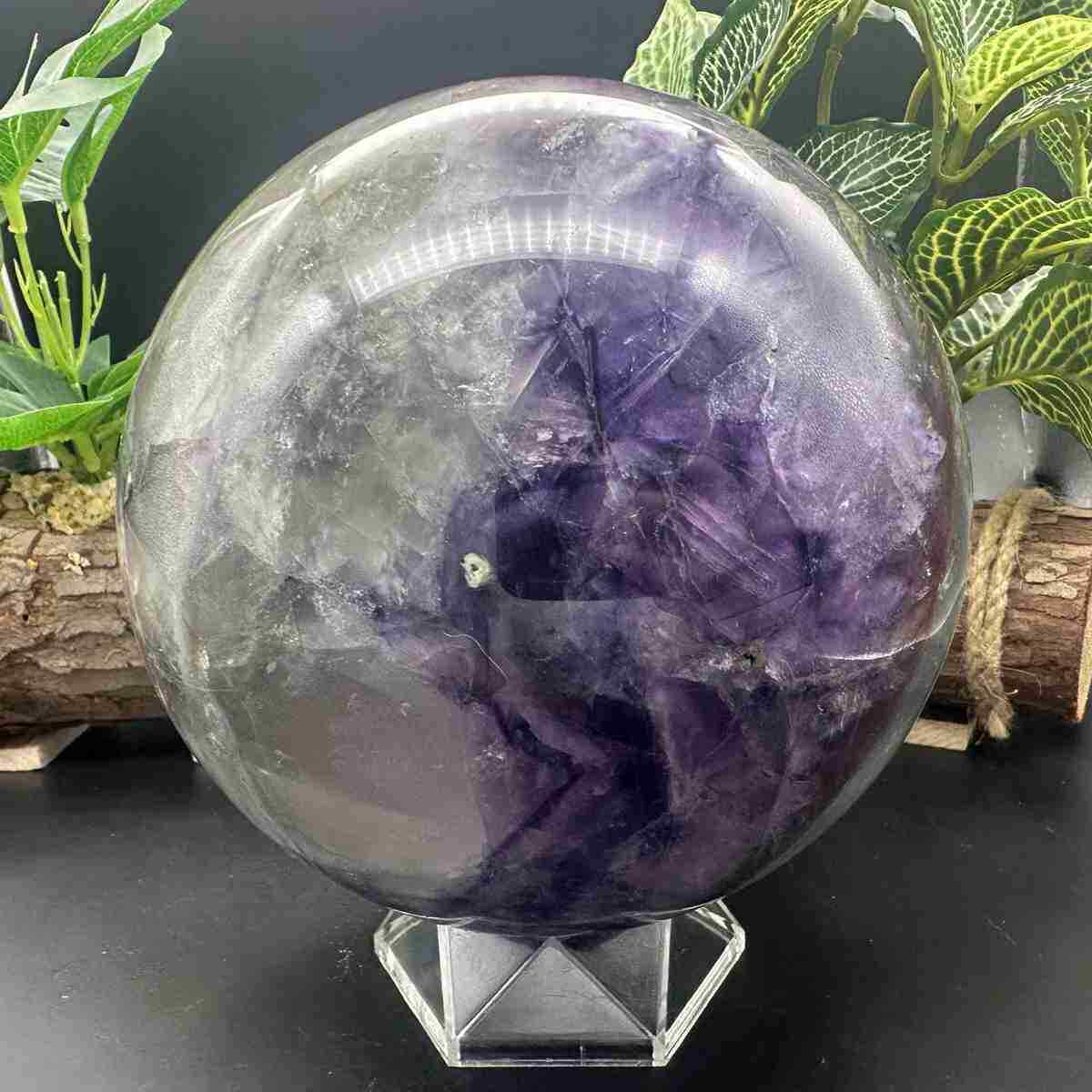 9.76lb Natural Fluorite Quartz Sphere Crystal Energy Ball Reiki Healing Decor 
