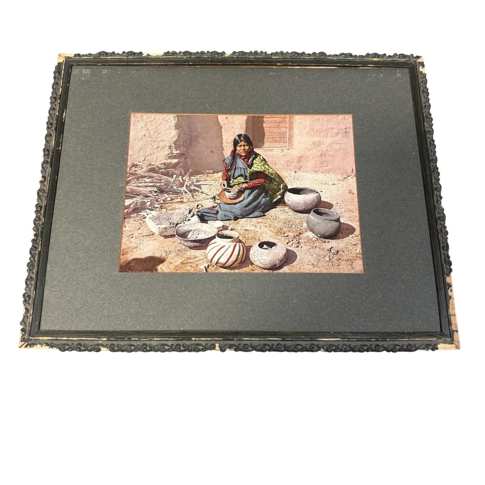 Vintage Moki Hopi Tribe 1899 Detroit Photographic Co Color Photograph Southwest