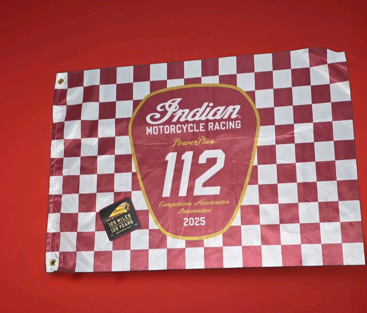 Indian Motorcycles 2025 Flag And 2026 Anniversary Patch Limited Collectible Indian Motorcycles 2025 Flag And 2026 Anniversary Patch Limited Collectible