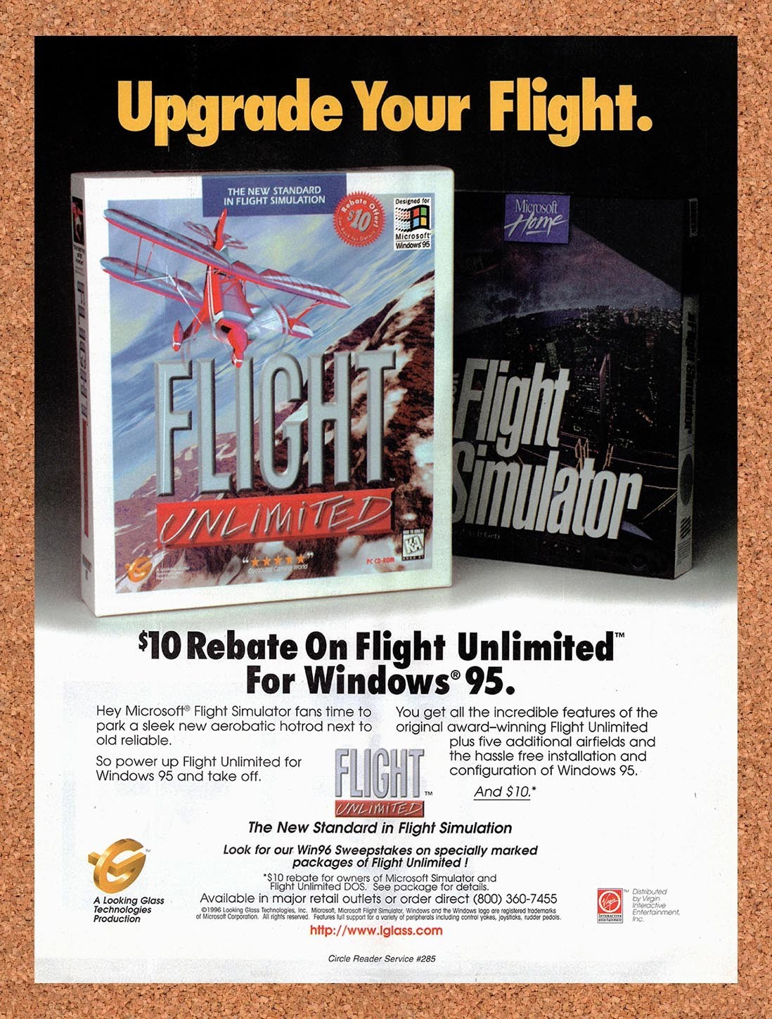 1996 Flight Unlimited Rebate Original Advertisement / Retro Promo v2 1996 Flight Unlimited Rebate Original Advertisement / Retro Promo v2