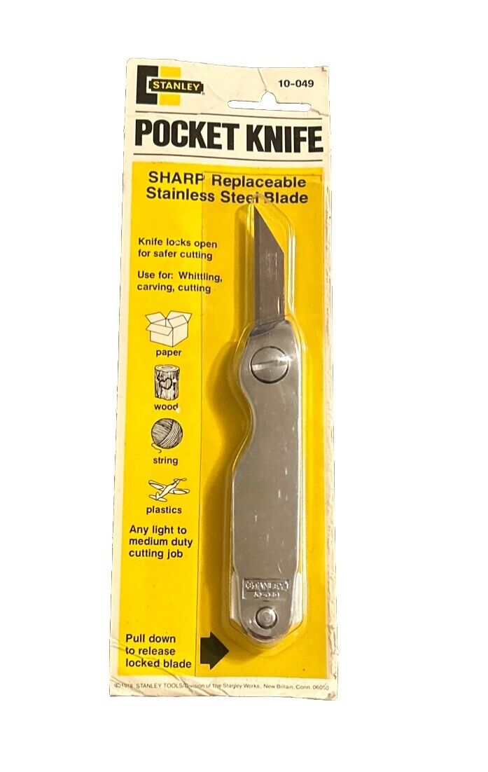 NEW Vintage Stanley Pocket Knife 10-049 Stainless Steel Blade