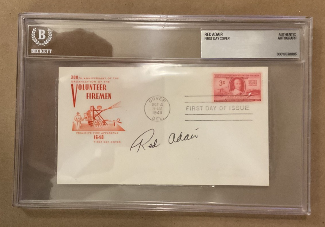 Red Adair Signed Autograph 1948 First Day Cover Firefighter Becket BAS Slabbed