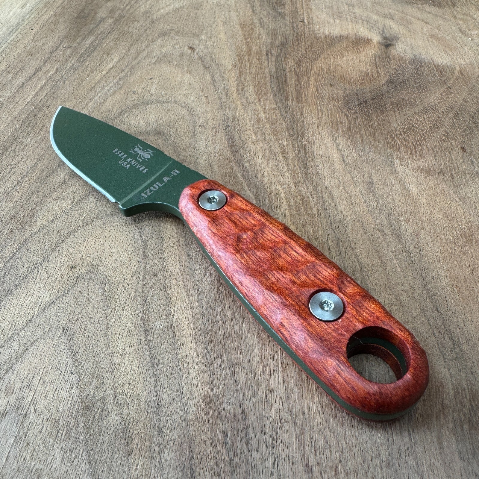 Royalcurl handles scales compatible with ESEE Izula II (Izula 2) knife Bloodwood