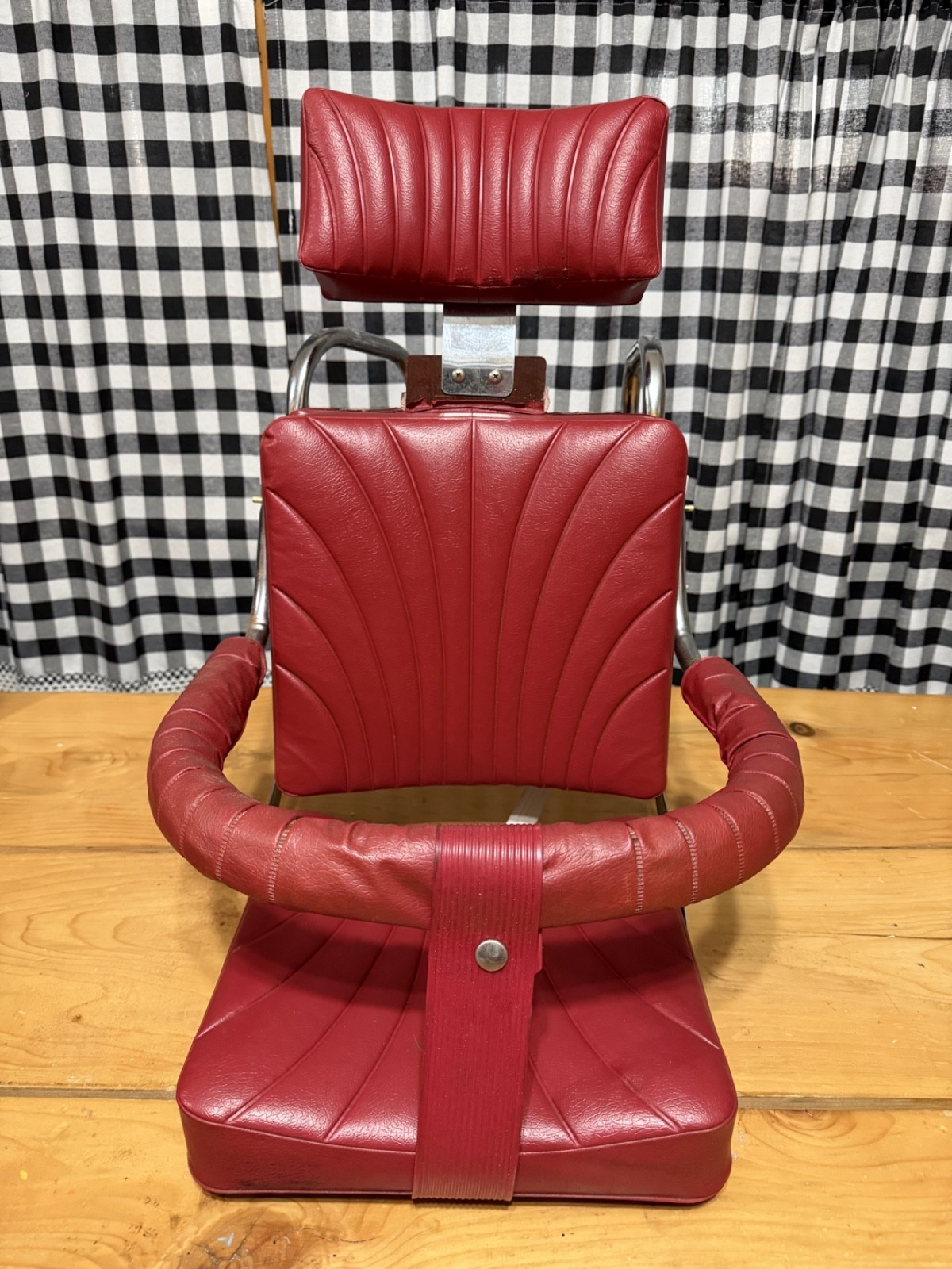 Vintage JAMY Baby Car Seat Red Vinyl Chrome Classic Car Show Display Prop