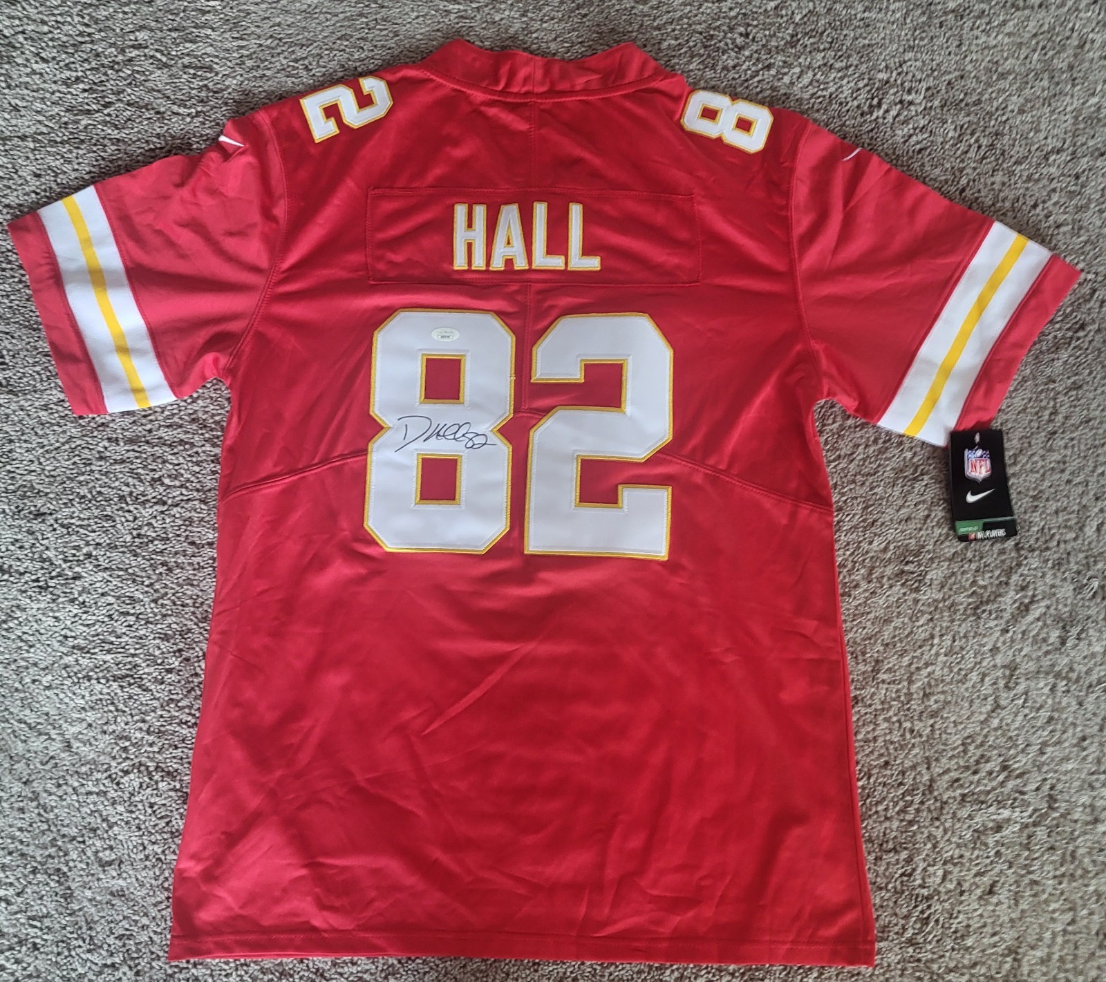 Dante Hall Signed Autographed NFL KC Chiefs Football Nike Jersey - w/JSA COA
