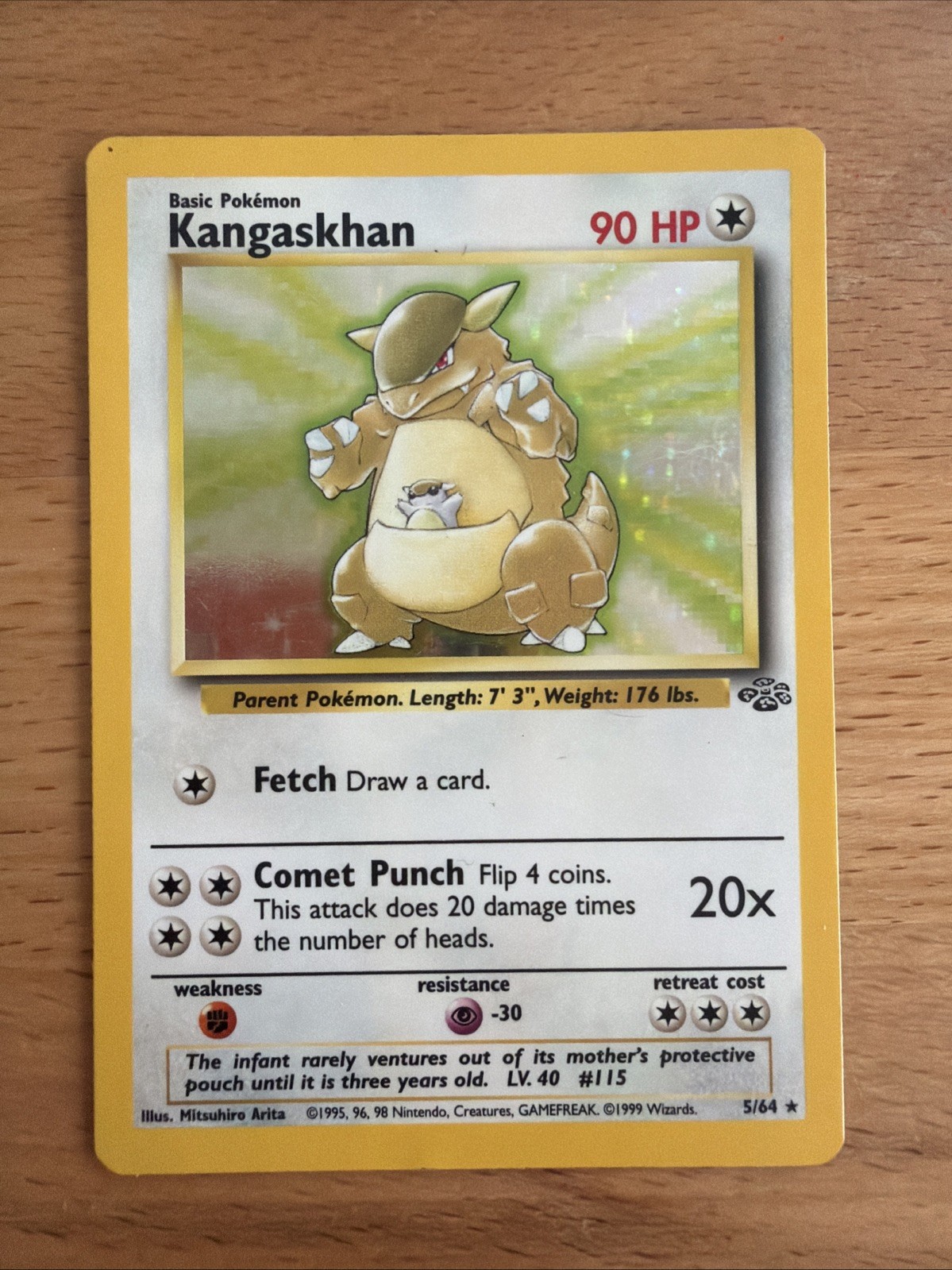Pokémon Kangaskhan 5/64 Jungle Collection Holo Rare Clean Condition 1999