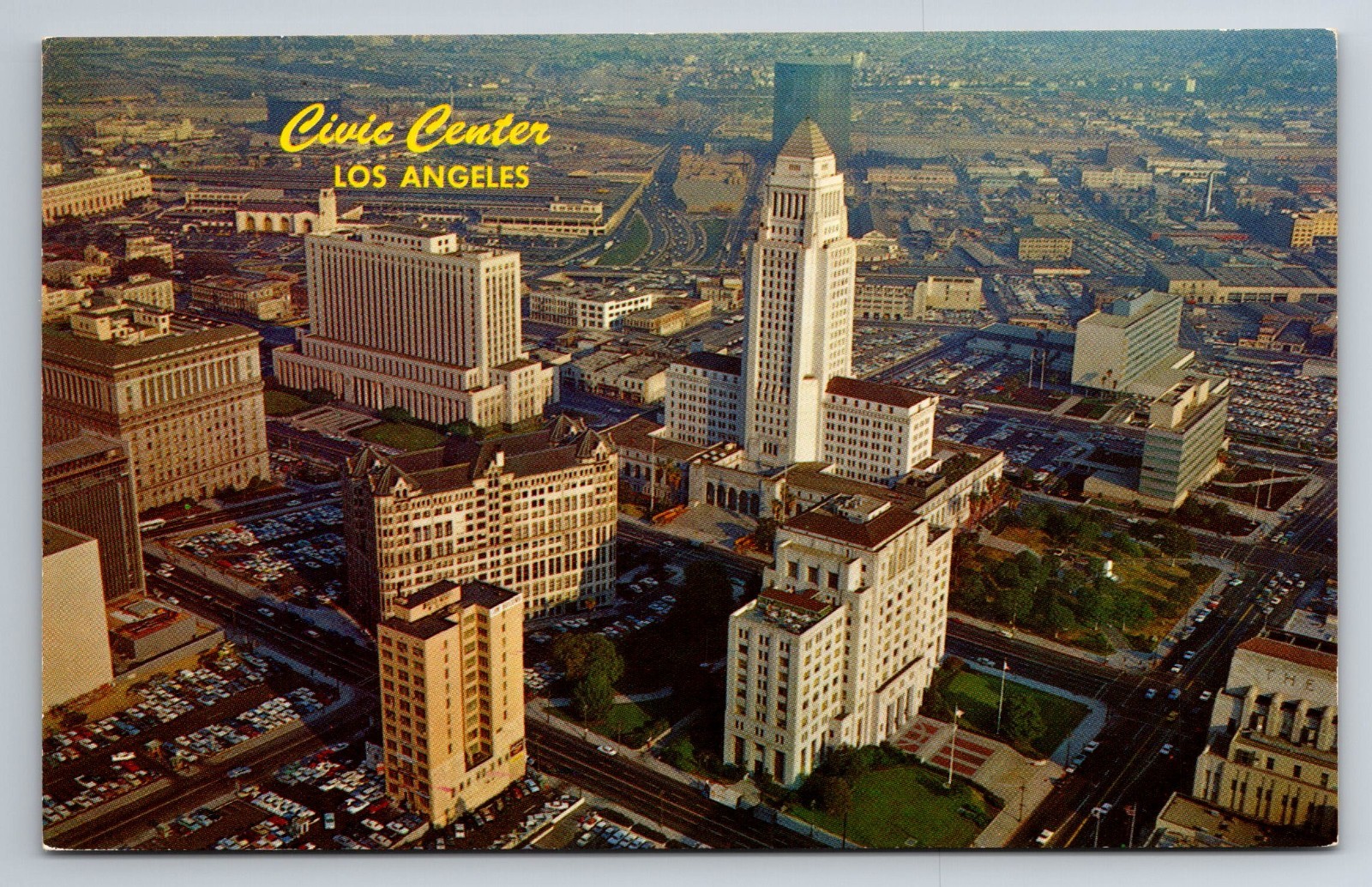 CA, Los Angeles, Civic Center, Downtown, Aerial View, Vintage Postcard CA, Los Angeles, Civic Center, Downtown, Aerial View, Vintage Postcard