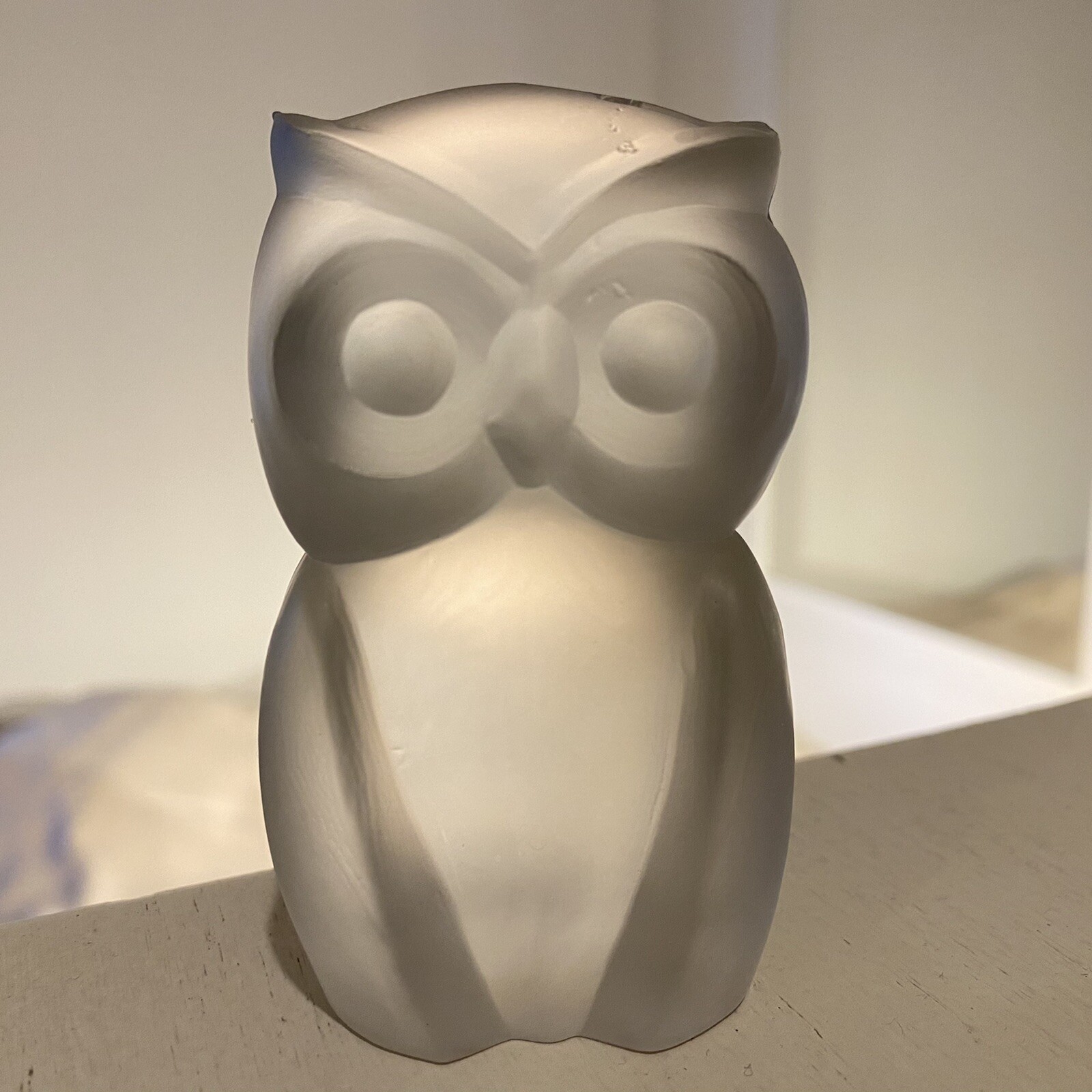 Crystal Owl Figurine Paperweight The European Collection GermanyFrosted 3” MCM